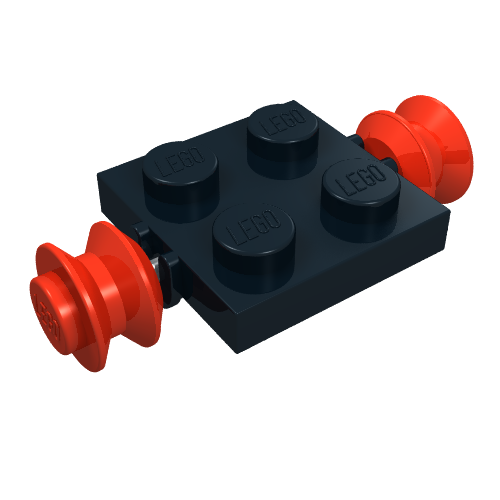 Plate Special 2 x 2 with Wheels Red