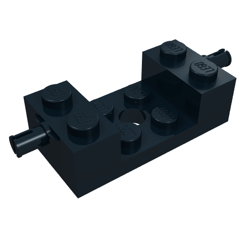 Brick Special 2 x 4 with Wheels Holder, Single Slit with 2 x 2 Recessed and Hole (18892)