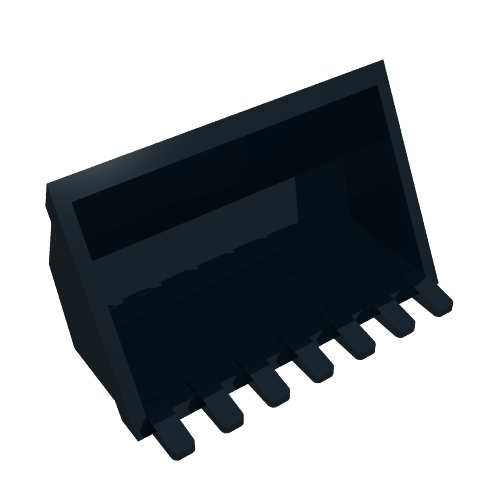 Construction Vehicle Bucket 3 x 6, 7 Hinge Teeth (21709)
