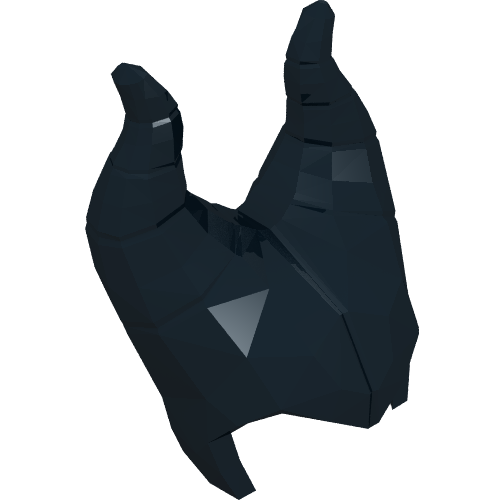 Head Top with Widow's Peak and 2 Large Curved Segmented Horns (Maleficent) [Helmet] (24636)