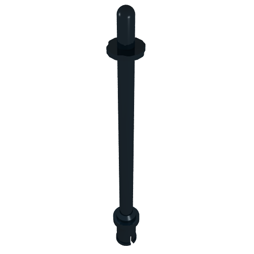 Bar 8L - Two Stop Rings / One  Pin, Technic Figure Ski Pole [Rounded End]