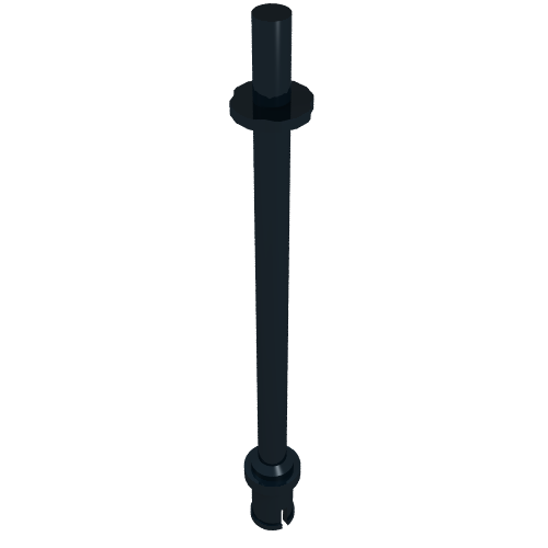 Bar 8L - Two Stop Rings / One Pin, Technic Figure Ski Pole [Flat End]
