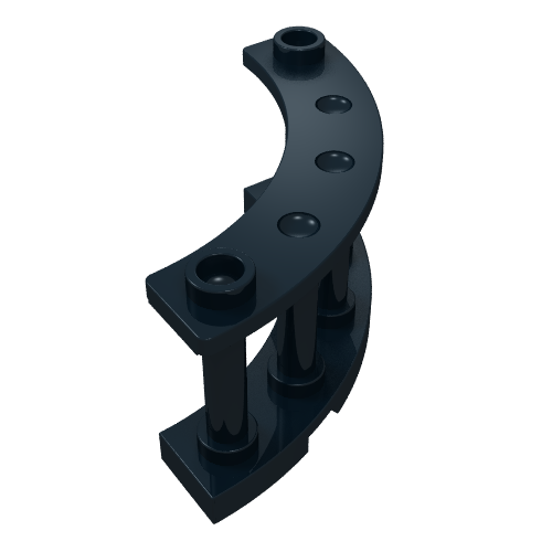Fence Spindled 4 x 4 x 2 Quarter Round with 2 Studs (30056)