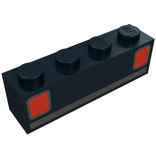 Brick 1 x 4 with Basic Car Tail-lights Print