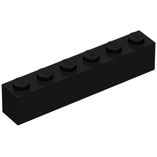Brick 1 x 6 without Bottom Tubes, with 2 Raised Cross Supports