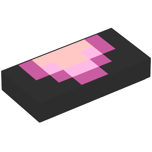 Tile 1 x 2 with Purple, Bright Pink Squares (Minecraft)
