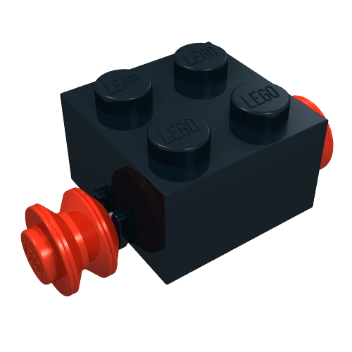 Brick Special 2 x 2 [Red Wheels for Single Tyre]