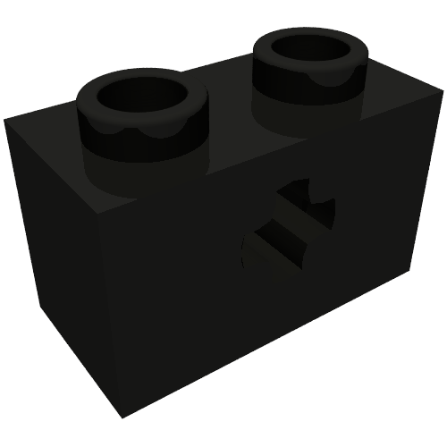 Technic Brick 1 x 2 with Axle Hole Type 1 [+ Opening] and Bottom Ridges