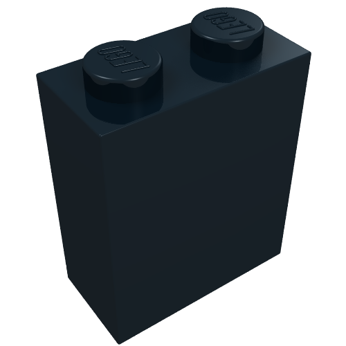 Brick 1 x 2 x 2 with Center Pin [Plain]