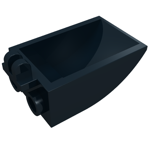 Construction Vehicle Bucket 2 x 3 Curved Bottom, Hollow, with Hinge 2 Fingers