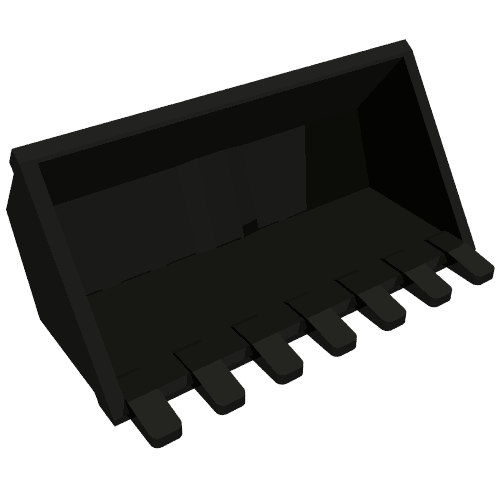 Construction Vehicle Bucket 3 x 6 with Hinge, Reinforced Center (50335)