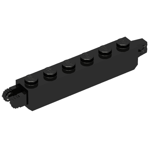 Hinge Brick 1 x 6 Locking with 1 Finger Vertical End and 2 Fingers Vertical End, 7 Teeth (53914)