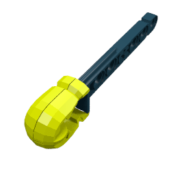 Projectile, Technic Competition Arrow, Liftarm Shaft with Hollow Light Bluish Gray Rubber End (57028c02)