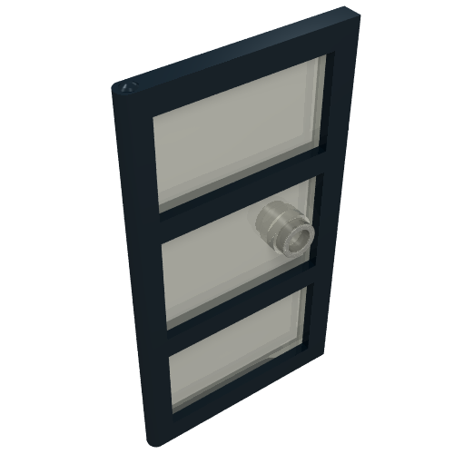 Door 1 x 4 x 6 with 3 Panes and Stud Handle with Trans-Brown Glass (60797c02)