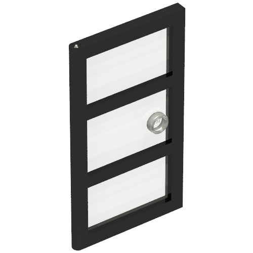 Door 1 x 4 x 6 with 3 Panes and Stud Handle with Trans-Clear Glass (60797c04)