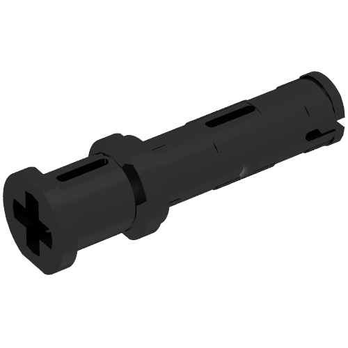 Technic Pin Long with Friction Ridges Lengthwise and Stop Bush [2 Lateral Holes, Small Pin Hole] (65304)