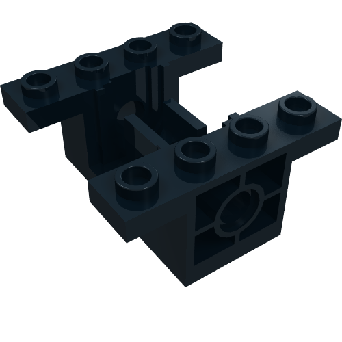 Gearbox 4 x 4 x 1 2/3 with 1 x 2 Cutouts, Pin Holes (6585)