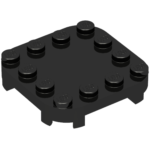 Plate Round Corners 4 x 4 x 2/3 Circle with Reduced Knobs