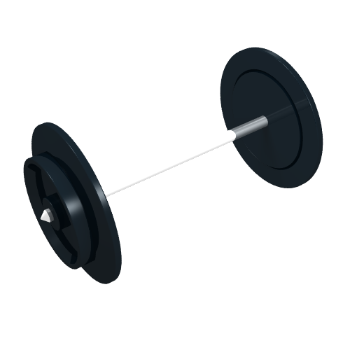 Axle Steel 5 x 112 LDU with Conical Ends with Two Train Wheels 9V