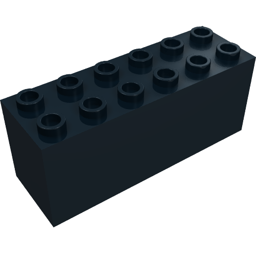 Brick Special 2 x 6 x 2 Weight with Bottom Openings and Center Seams on Ends