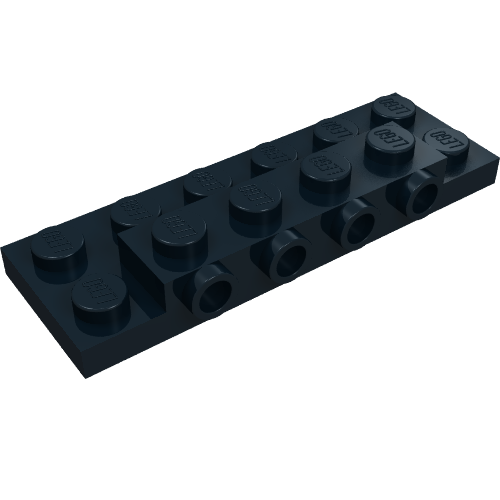 Plate Special 2 x 6 x 2/3 with 4 Studs on Side, 1 Support Wall on Bottom (87609)