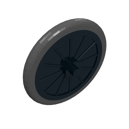 Bicycle Wheel with Black Tire