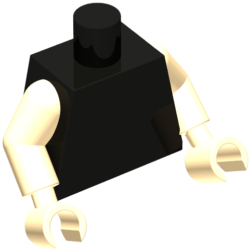 Torso, Light Nougat Arms and Hands [Plain] (973c02h02)