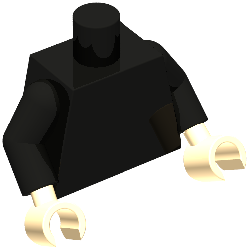 Torso, Black Arms, Light Nougat Hands [Plain] (973c03h02)
