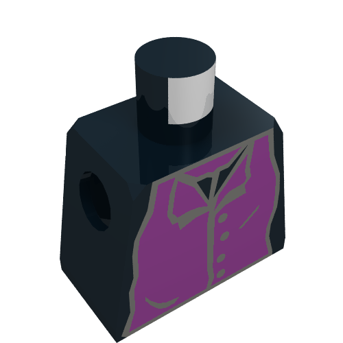 Minifig Torso with Purple Greatcoat Gray Outline Print Harry Potter, Severus Snape, Hogwarts, Slytherin