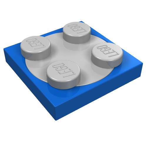 Turntable 2 x 2 Plate, Light Bluish Gray Top [Complete Assembly] Blue