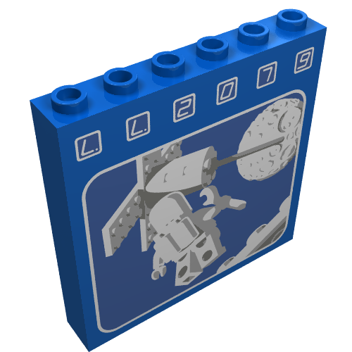 Brick 1 x 6 x 5 with LL2079 Floating Astronaut Print