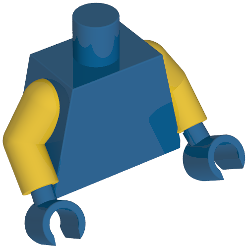 Torso, Yellow Arms, Blue Hands [Plain] (973c01h28)
