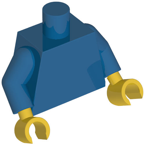 Torso, Blue Arms, Yellow Hands [Plain] (973c28h01)