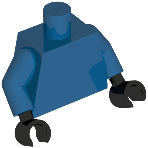 Torso, Blue Arms, Black Hands [Plain] (973c28h03)