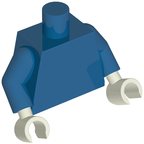 Torso, Blue Arms, White Hands [Plain] (973c28h27)