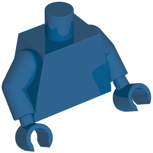 Torso, Blue Arms and Hands [PLAIN] (973c28h28)
