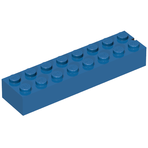 Brick 2 x 8 without Bottom Tubes, 1 End Slot