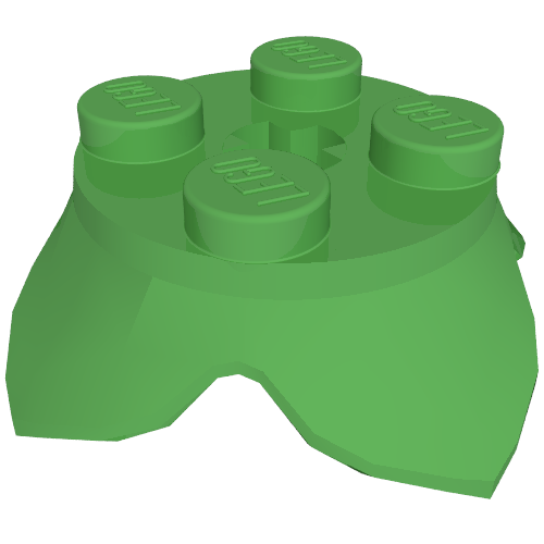 Plant, Leaves, Round 2 x 2 x 2/3 with + Axle Hole and 4 Leaf Extensions (15469)