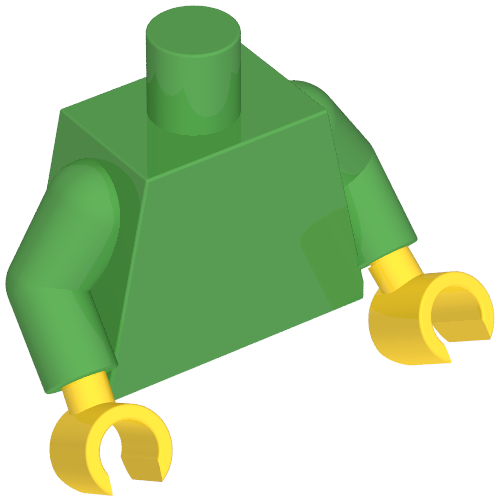 Torso, Bright Green Arms, Yellow Hands [Plain] (973c06h01)