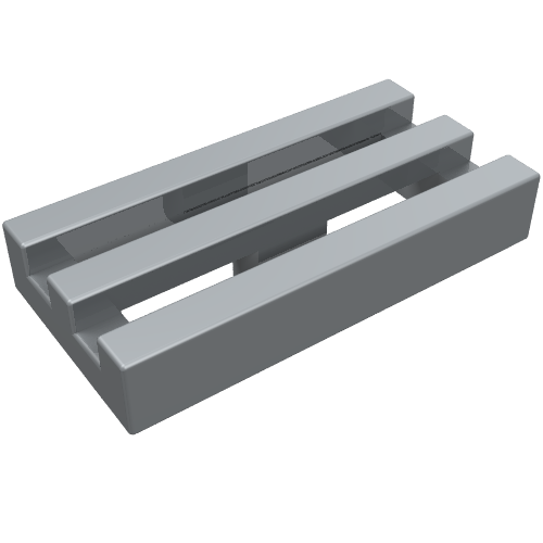 Tile Special 1 x 2 Grille with Bottom Groove