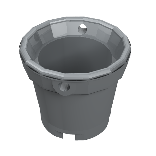 Bucket with Handle Holes and 5 Bottom Holes - Center Bottom Stud Holder (48245)