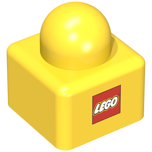 Primo Brick 1 x 1 with Lego Logo Print