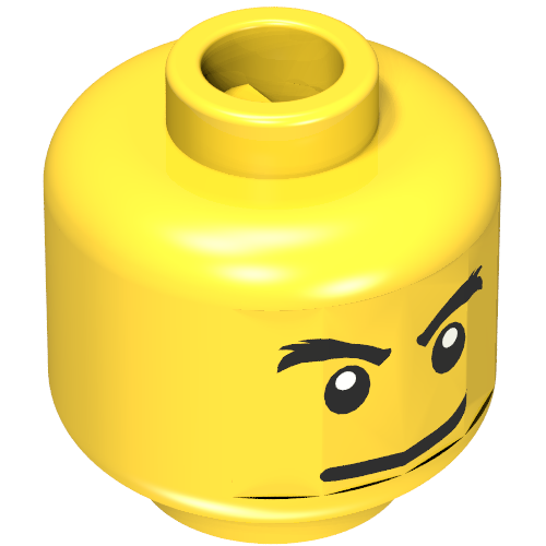 Minifig Head, Eyebrows, Crows Feet, Open Mouth Scared, Mischievous Print