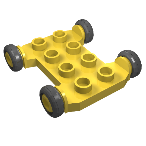 Duplo Vehicle Base 4 x 4 with 2 x 4 Studs and Black Wheels (42093)