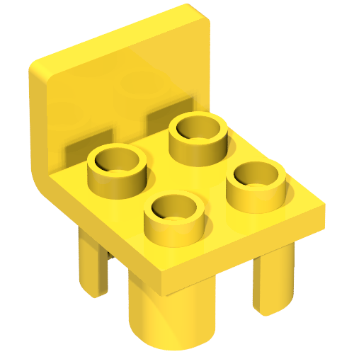 Duplo Chair with 4 Studs and Squared Back (6478)