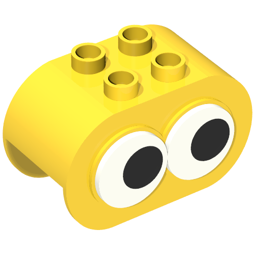 Duplo Brick 2 x 4 x 2 Rounded Ends, with Two Rotating Eyes