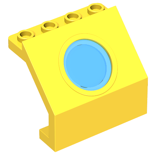 Panel 4 x 3 x 3 with Porthole with Trans Light Blue Glass