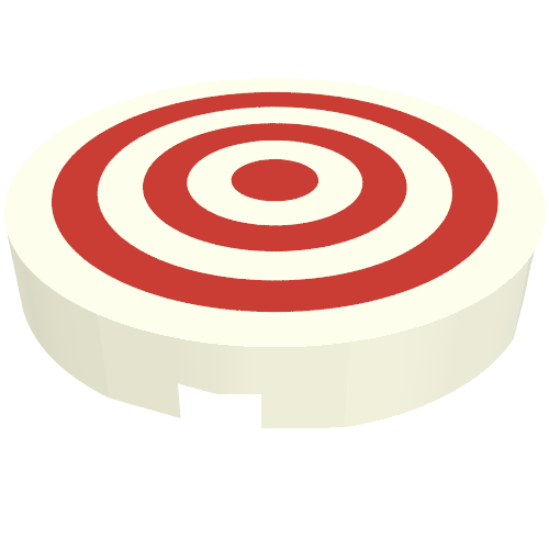 LEGO part Tile Round 2 x 2 with Bottom Stud Holder with Red Circles Print 14769pr1079
