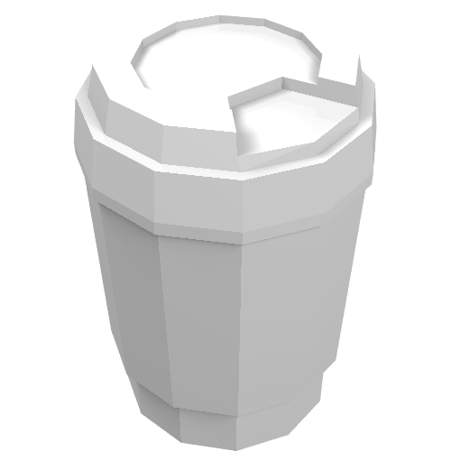 Equipment Cup with Take Out Lid Without Drinking Hole [Plain] (15496)