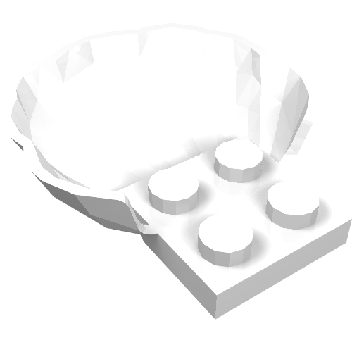 Animal Body Part, Clam / Scallop Half Shell with 4 Studs (18970)